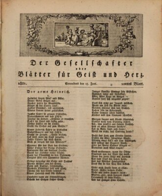 Der Gesellschafter oder Blätter für Geist und Herz Samstag 23. Juni 1821