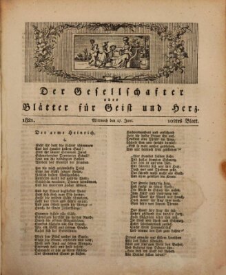 Der Gesellschafter oder Blätter für Geist und Herz Mittwoch 27. Juni 1821