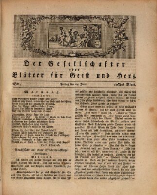 Der Gesellschafter oder Blätter für Geist und Herz Freitag 29. Juni 1821