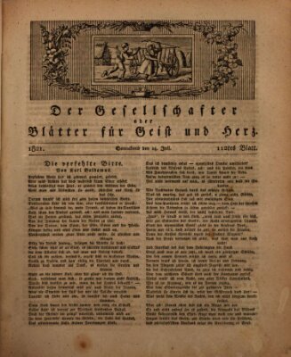 Der Gesellschafter oder Blätter für Geist und Herz Samstag 14. Juli 1821