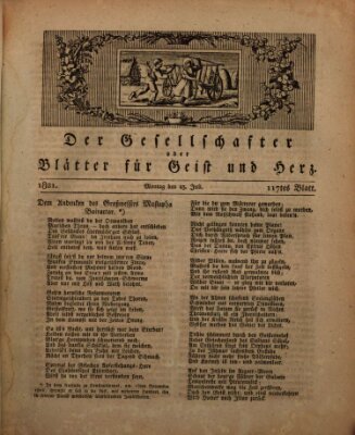 Der Gesellschafter oder Blätter für Geist und Herz Montag 23. Juli 1821