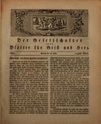 Der Gesellschafter oder Blätter für Geist und Herz Freitag 27. Juli 1821