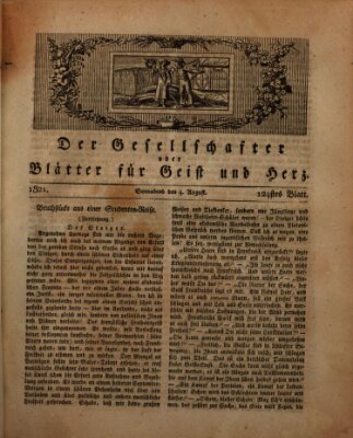 Der Gesellschafter oder Blätter für Geist und Herz Samstag 4. August 1821