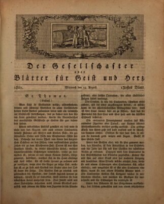 Der Gesellschafter oder Blätter für Geist und Herz Mittwoch 15. August 1821