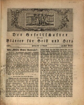 Der Gesellschafter oder Blätter für Geist und Herz Freitag 17. August 1821