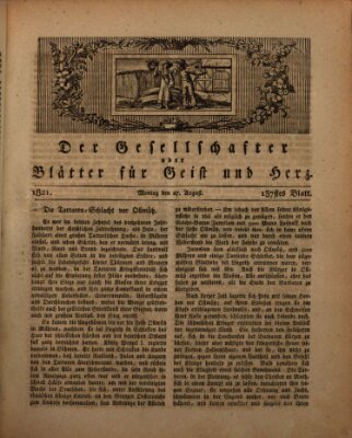 Der Gesellschafter oder Blätter für Geist und Herz Montag 27. August 1821