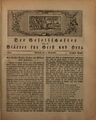 Der Gesellschafter oder Blätter für Geist und Herz Mittwoch 19. September 1821