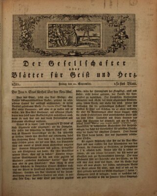 Der Gesellschafter oder Blätter für Geist und Herz Freitag 21. September 1821