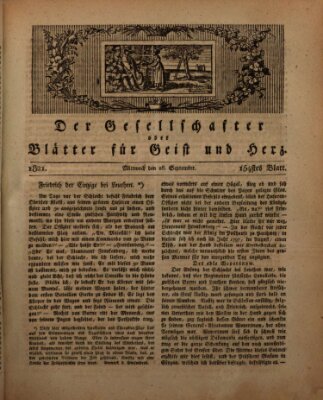 Der Gesellschafter oder Blätter für Geist und Herz Mittwoch 26. September 1821