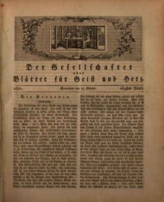 Der Gesellschafter oder Blätter für Geist und Herz Samstag 13. Oktober 1821