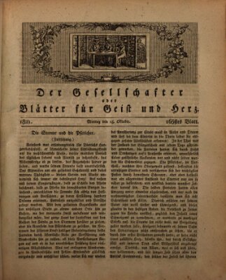 Der Gesellschafter oder Blätter für Geist und Herz Montag 15. Oktober 1821