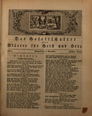 Der Gesellschafter oder Blätter für Geist und Herz Mittwoch 21. November 1821