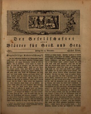 Der Gesellschafter oder Blätter für Geist und Herz Freitag 23. November 1821