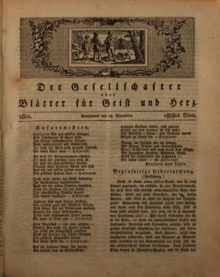 Der Gesellschafter oder Blätter für Geist und Herz Samstag 24. November 1821