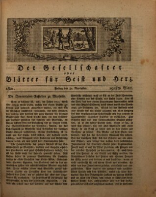 Der Gesellschafter oder Blätter für Geist und Herz Freitag 30. November 1821