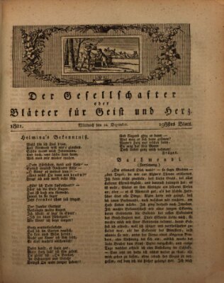 Der Gesellschafter oder Blätter für Geist und Herz Mittwoch 12. Dezember 1821