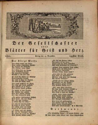 Der Gesellschafter oder Blätter für Geist und Herz Freitag 14. Dezember 1821