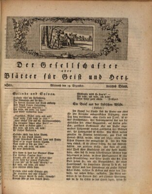 Der Gesellschafter oder Blätter für Geist und Herz Mittwoch 19. Dezember 1821