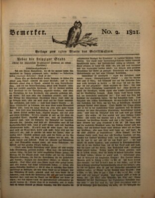 Der Gesellschafter oder Blätter für Geist und Herz Mittwoch 24. Januar 1821