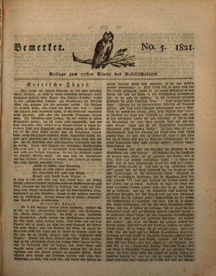 Der Gesellschafter oder Blätter für Geist und Herz Montag 5. März 1821