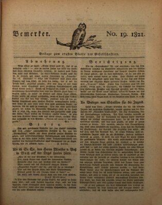 Der Gesellschafter oder Blätter für Geist und Herz Mittwoch 31. Oktober 1821