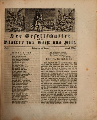 Der Gesellschafter oder Blätter für Geist und Herz Freitag 18. Januar 1822