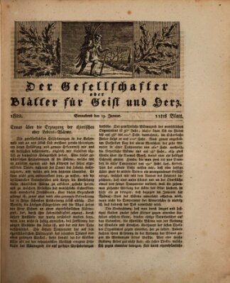 Der Gesellschafter oder Blätter für Geist und Herz Samstag 19. Januar 1822