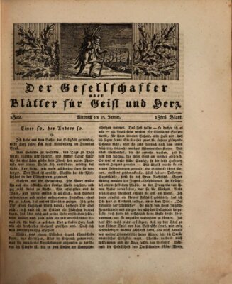 Der Gesellschafter oder Blätter für Geist und Herz Mittwoch 23. Januar 1822