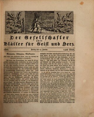 Der Gesellschafter oder Blätter für Geist und Herz Freitag 25. Januar 1822
