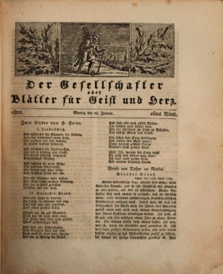 Der Gesellschafter oder Blätter für Geist und Herz Montag 28. Januar 1822