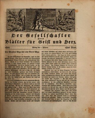 Der Gesellschafter oder Blätter für Geist und Herz Freitag 1. Februar 1822