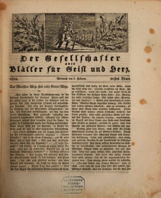 Der Gesellschafter oder Blätter für Geist und Herz Mittwoch 6. Februar 1822