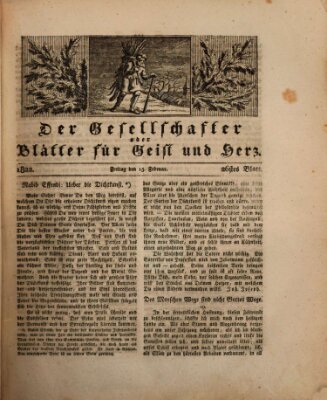 Der Gesellschafter oder Blätter für Geist und Herz Freitag 15. Februar 1822