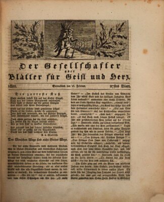 Der Gesellschafter oder Blätter für Geist und Herz Samstag 16. Februar 1822