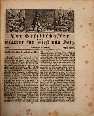 Der Gesellschafter oder Blätter für Geist und Herz Mittwoch 20. Februar 1822