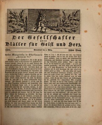 Der Gesellschafter oder Blätter für Geist und Herz Samstag 2. März 1822