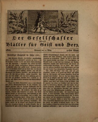 Der Gesellschafter oder Blätter für Geist und Herz Mittwoch 13. März 1822