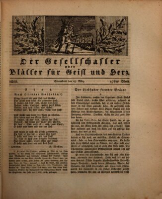 Der Gesellschafter oder Blätter für Geist und Herz Samstag 23. März 1822