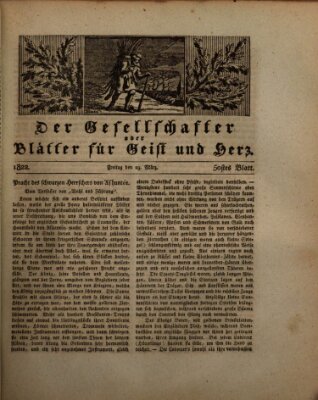 Der Gesellschafter oder Blätter für Geist und Herz Freitag 29. März 1822