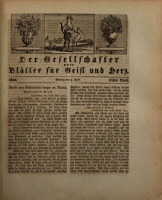 Der Gesellschafter oder Blätter für Geist und Herz Montag 8. April 1822