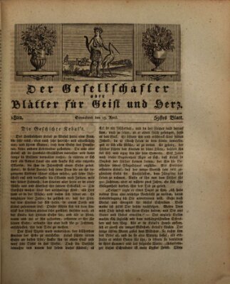 Der Gesellschafter oder Blätter für Geist und Herz Montag 15. April 1822