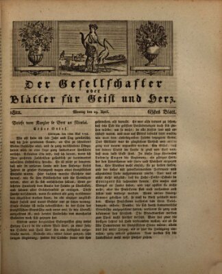 Der Gesellschafter oder Blätter für Geist und Herz Montag 29. April 1822