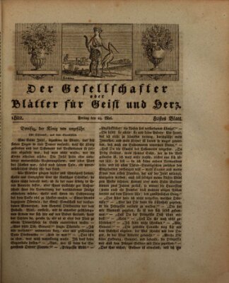 Der Gesellschafter oder Blätter für Geist und Herz Freitag 24. Mai 1822