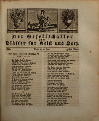 Der Gesellschafter oder Blätter für Geist und Herz Montag 10. Juni 1822