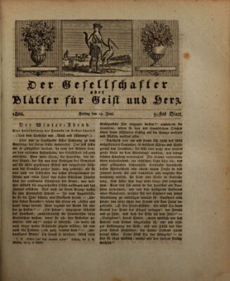 Der Gesellschafter oder Blätter für Geist und Herz Freitag 14. Juni 1822