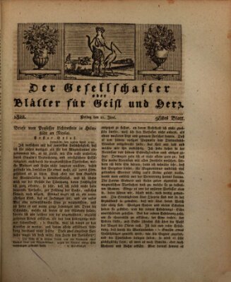 Der Gesellschafter oder Blätter für Geist und Herz Freitag 21. Juni 1822