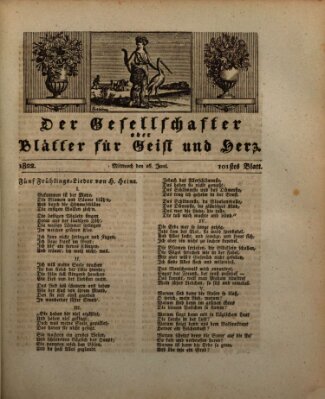 Der Gesellschafter oder Blätter für Geist und Herz Mittwoch 26. Juni 1822