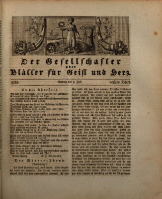 Der Gesellschafter oder Blätter für Geist und Herz Montag 8. Juli 1822