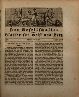 Der Gesellschafter oder Blätter für Geist und Herz Mittwoch 17. Juli 1822