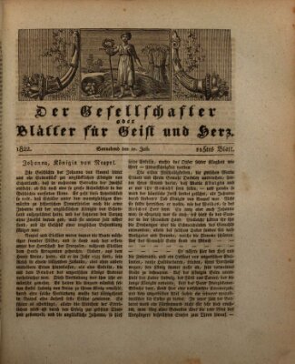 Der Gesellschafter oder Blätter für Geist und Herz Samstag 20. Juli 1822